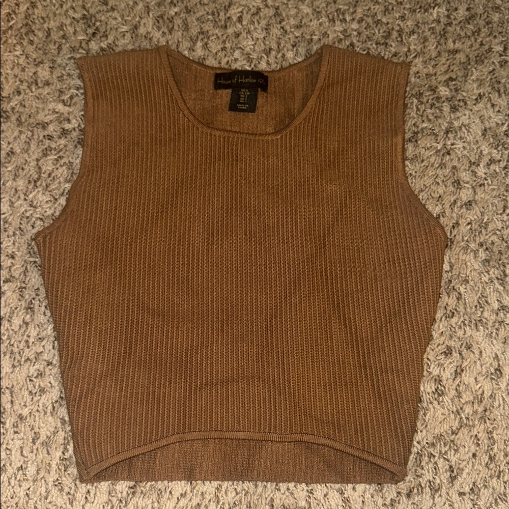 House of Harlow 1960 Tan Knit Top